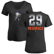 Devin Mesoraco Women's New York Mets Midnight Mascot V-Neck T-Shirt - Black