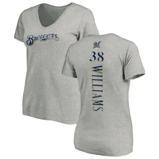 Devin Williams Women's Milwaukee Brewers Backer Slim Fit T-Shirt - Ash