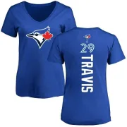 Devon Travis Women's Toronto Blue Jays Backer Slim Fit T-Shirt - Royal