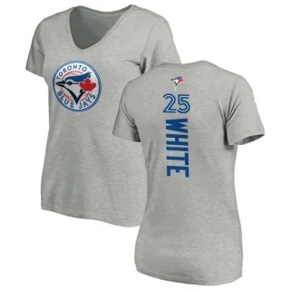 Devon White Women's Toronto Blue Jays Backer Slim Fit T-Shirt - Ash