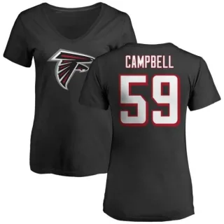 De'Vondre Campbell Women's Atlanta Falcons Name & Number Logo Slim Fit T-Shirt - Black