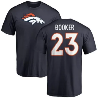 Devontae Booker Denver Broncos Name & Number Logo T-Shirt - Navy