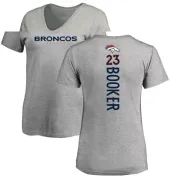 Devontae Booker Women's Denver Broncos Backer V-Neck T-Shirt - Ash