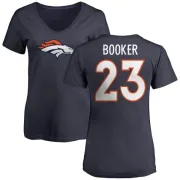 Devontae Booker Women's Denver Broncos Name & Number Logo Slim Fit T-Shirt - Navy