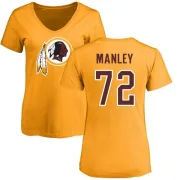 Dexter Manley Women's Washington Redskins Name & Number Logo Slim Fit T-Shirt - Gold