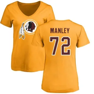 Dexter Manley Women's Washington Redskins Name & Number Logo Slim Fit T-Shirt - Gold