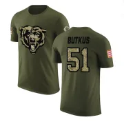 Dick Butkus Chicago Bears Olive Salute to Service Legend T-Shirt