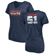 Dick Butkus Women's Chicago Bears Retro Tri-Blend V-Neck T-Shirt - Navy