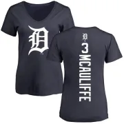 Dick Mcauliffe Women's Detroit Tigers Backer Slim Fit T-Shirt - Navy