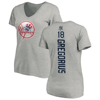 Didi Gregorius Women's New York Yankees Backer Slim Fit T-Shirt - Ash