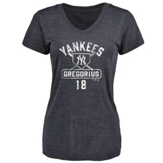 Didi Gregorius Women's New York Yankees Base Runner Tri-Blend T-Shirt - Navy