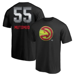 Dikembe Mutombo Atlanta Hawks Black Midnight Mascot T-Shirt