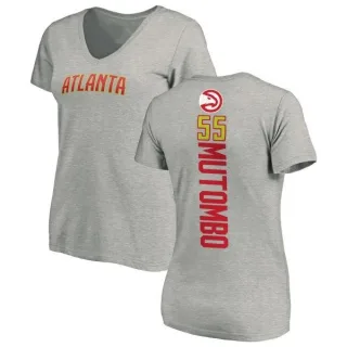 Dikembe Mutombo Women's Atlanta Hawks Ash Backer T-Shirt