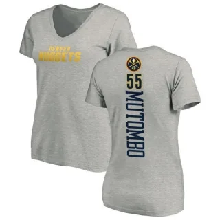 Dikembe Mutombo Women's Denver Nuggets Ash Backer T-Shirt