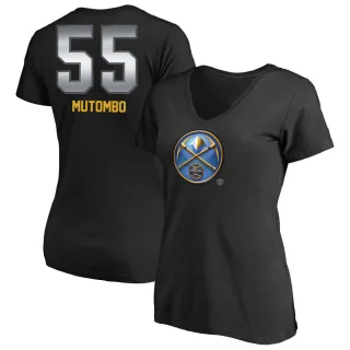 Dikembe Mutombo Women's Denver Nuggets Black Midnight Mascot T-Shirt