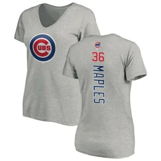 Dillon Maples Women's Chicago Cubs Backer Slim Fit T-Shirt - Ash