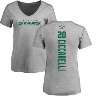 Dino Ciccarelli Women's Dallas Stars Backer T-Shirt - Ash