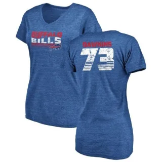 Dion Dawkins Women's Buffalo Bills Retro Tri-Blend V-Neck T-Shirt - Royal