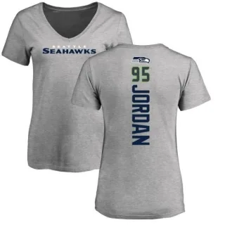 Dion Jordan Women's Seattle Seahawks Backer V-Neck T-Shirt - Ash