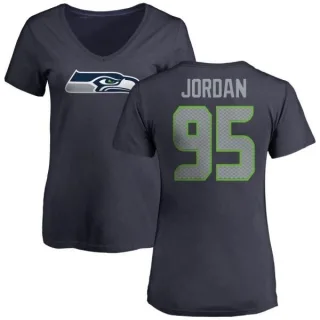 Dion Jordan Women's Seattle Seahawks Name & Number Logo Slim Fit T-Shirt - Navy