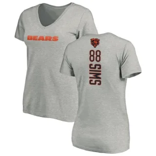 Dion Sims Women's Chicago Bears Backer V-Neck T-Shirt - Ash