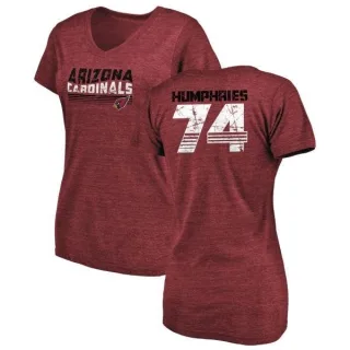 D.J. Humphries Women's Arizona Cardinals Retro Tri-Blend V-Neck T-Shirt - Cardinal