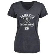 DJ LeMahieu Women's New York Yankees Base Runner Tri-Blend T-Shirt - Navy