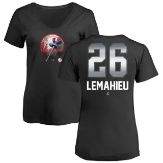 DJ LeMahieu Women's New York Yankees Midnight Mascot V-Neck T-Shirt - Black