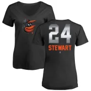 DJ Stewart Women's Baltimore Orioles Midnight Mascot V-Neck T-Shirt - Black