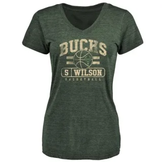 D.J. Wilson Women's Milwaukee Bucks Green Baseline Tri-Blend T-Shirt