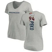 Domata Peko Women's Denver Broncos Backer V-Neck T-Shirt - Ash