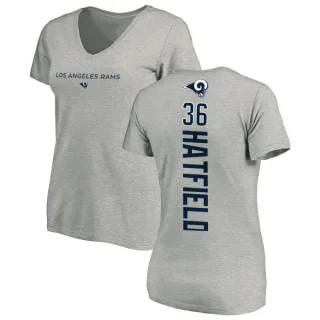 Dominique Hatfield Women's Los Angeles Rams Backer V-Neck T-Shirt - Ash