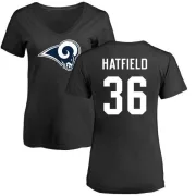 Dominique Hatfield Women's Los Angeles Rams Name & Number Logo Slim Fit T-Shirt - Black