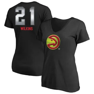 Dominique Wilkins Women's Atlanta Hawks Black Midnight Mascot T-Shirt