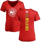 Dominique Wilkins Women's Atlanta Hawks Red Backer T-Shirt