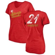 Dominique Wilkins Women's Atlanta Hawks Red Sideline Tri-Blend V-Neck T-Shirt