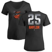 Don Baylor Women's Baltimore Orioles Midnight Mascot V-Neck T-Shirt - Black