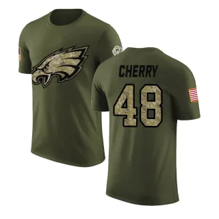 Don Cherry Philadelphia Eagles Olive Salute to Service Legend T-Shirt