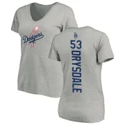 Don Drysdale Women's Los Angeles Dodgers Backer Slim Fit T-Shirt - Ash