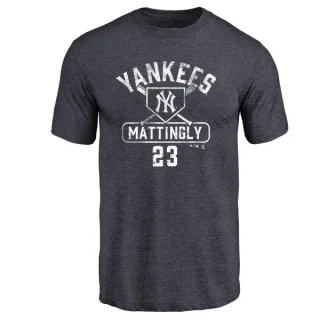 Don Mattingly New York Yankees Base Runner Tri-Blend T-Shirt - Navy