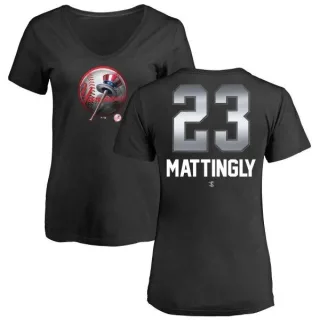 Don Mattingly Women's New York Yankees Midnight Mascot V-Neck T-Shirt - Black