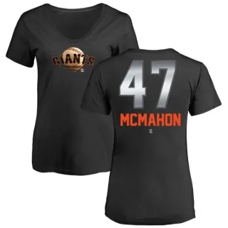 Don Mcmahon Women's San Francisco Giants Midnight Mascot V-Neck T-Shirt - Black