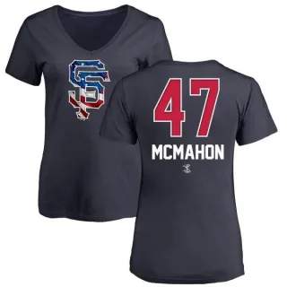 Don Mcmahon Women's San Francisco Giants Name and Number Banner Wave V-Neck T-Shirt - Navy