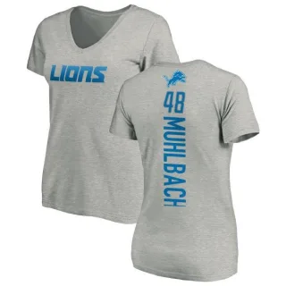 Don Muhlbach Women's Detroit Lions Backer V-Neck T-Shirt - Ash