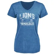 Don Muhlbach Women's Detroit Lions Flanker Tri-Blend T-Shirt - Blue