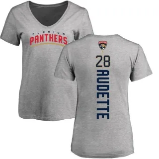 Donald Audette Women's Florida Panthers Backer T-Shirt - Ash