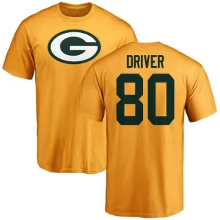 Donald Driver Green Bay Packers Name & Number Logo T-Shirt - Gold