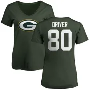 Donald Driver Women's Green Bay Packers Name & Number Logo Slim Fit T-Shirt - Green