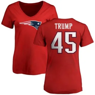 Donald Trump Women's New England Patriots Name & Number Logo Slim Fit T-Shirt - Red