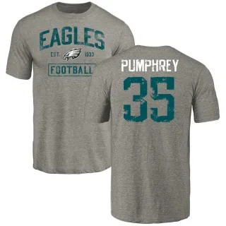 Donnel Pumphrey Philadelphia Eagles Gray Distressed Name & Number Tri-Blend T-Shirt